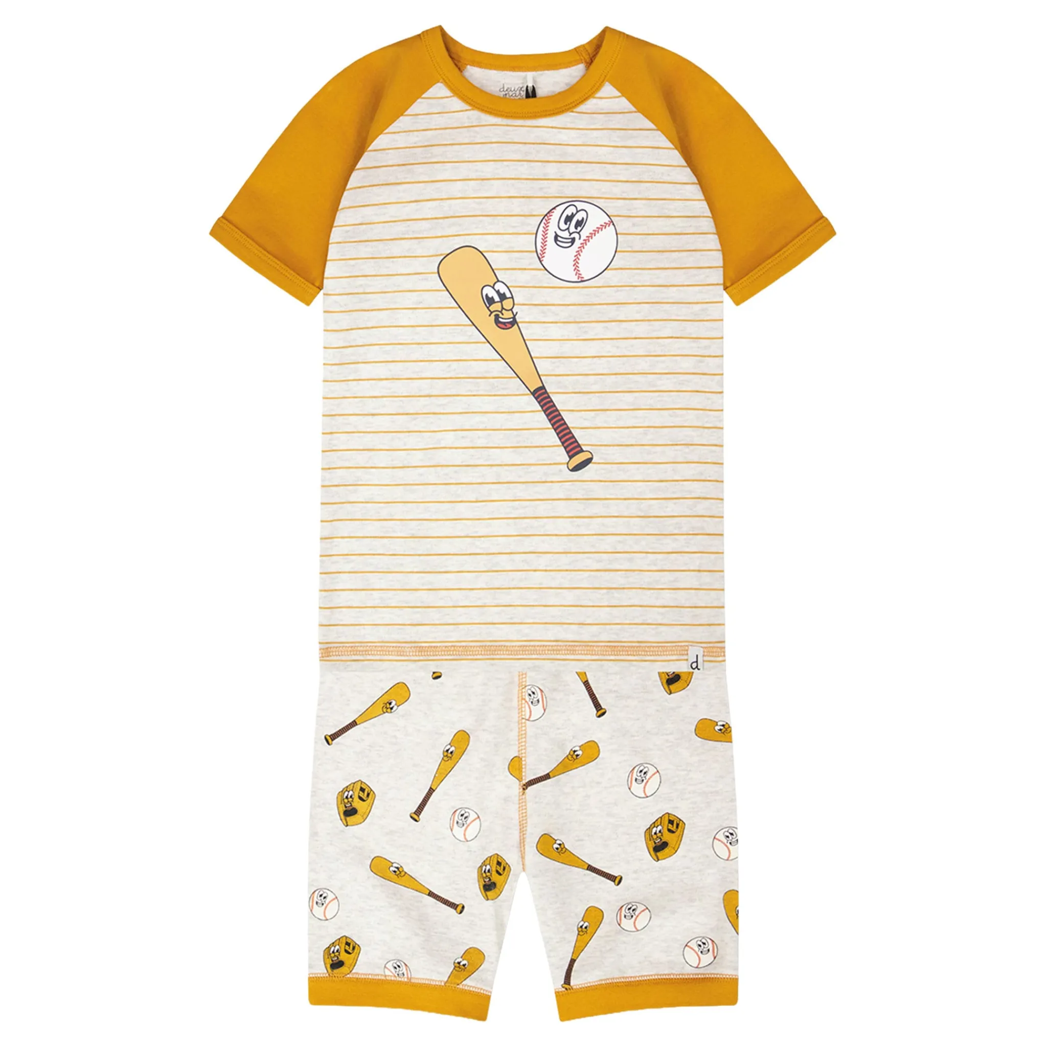 Kids/BOY Deux par Deux Pajamas & Bathrobes>Baseballs Pajama Set 7-12