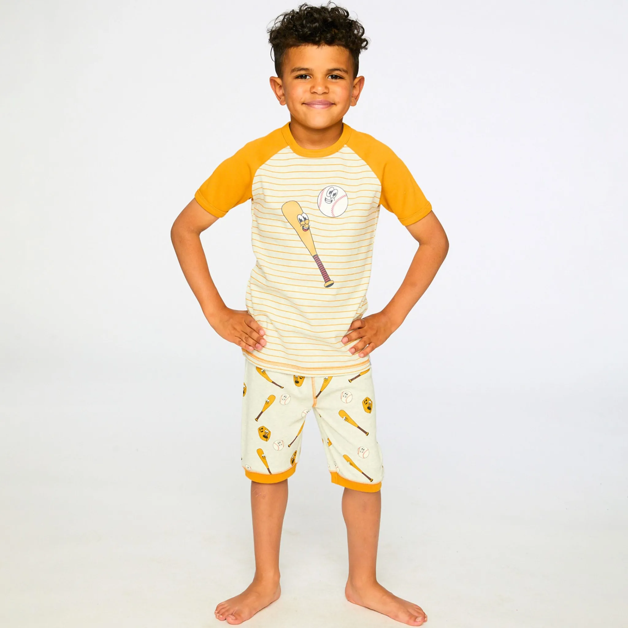 Kids/BOY Deux par Deux Pajamas & Bathrobes>Baseballs Pajama Set 7-12