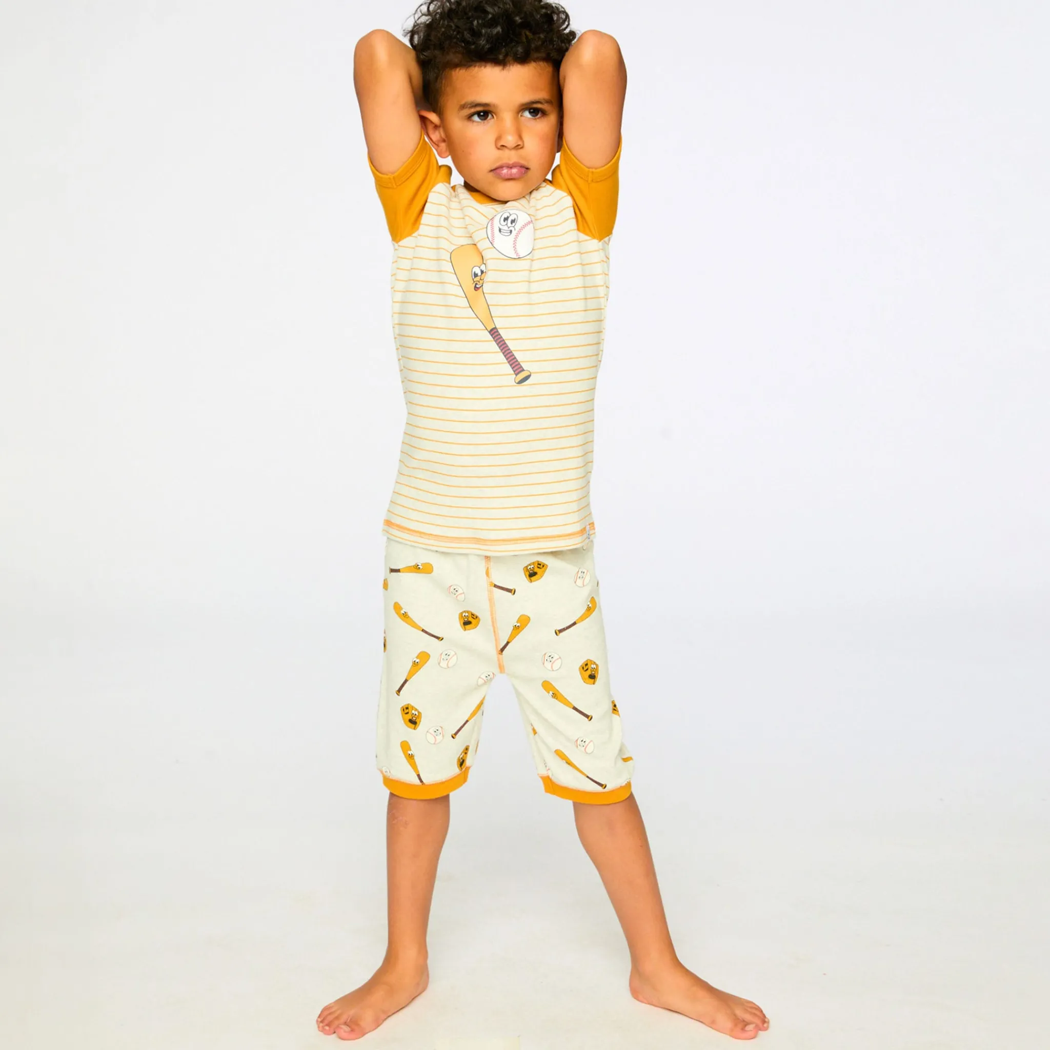 Kids/BOY Deux par Deux Pajamas & Bathrobes>Baseballs Pajama Set 7-12