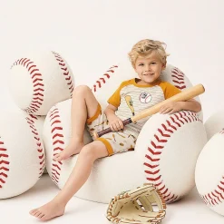 Kids/BOY Deux par Deux Baseballs Pajama Set 2-6