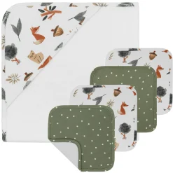 Kids Living Textiles Towels & Wipes|Towels & Wipes>Bath Gift Set 5 Pieces - Forest Retreat