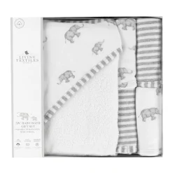 Kids Living Textiles Towels & Wipes|Towels & Wipes>Bath Gift Set 5 Pieces - Grey Elephant