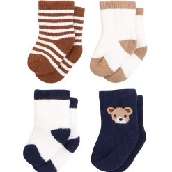 BOY Petit Lem Bear 4 Pack Socks 0-6m