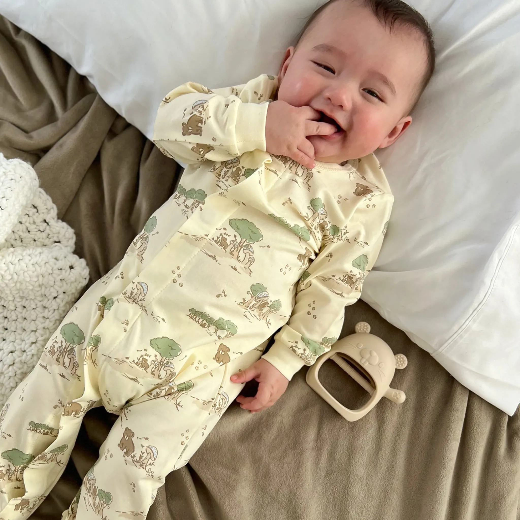 BOY Colle Colle Bear Magnetic Pajamas P-18m