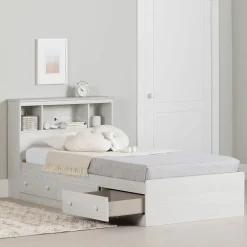 South Shore Twin, Full & Queen Beds>Bed and headboard set - Summer Breeze White Pine