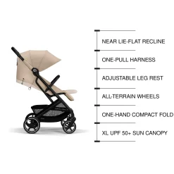 Kids Cybex Strollers|Strollers & Trailers>Beezy 2 Compact City Stroller - Almond Beige