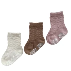 Mini et toi Beige 3-Pack Socks Sizes 6-36m