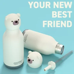 Kids Asobu Breastfeeding|Tableware>Bestie Animal Bottle 16 oz - Polar Bear