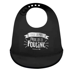 Bedaine Love Bibs|Breastfeeding>Bib Silicone Black Poutine