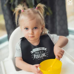 Bedaine Love Bibs|Breastfeeding>Bib Silicone Black Poutine