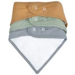 Perlimpinpin Bibs (3) Bamboo Honey / Foam / Gray