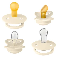 Bibs Pacifiers & Clips|Pacifiers & Clips>Try-It Collection Symmetrical Pacifier (4) 0-6m - Ivory (Size 1)