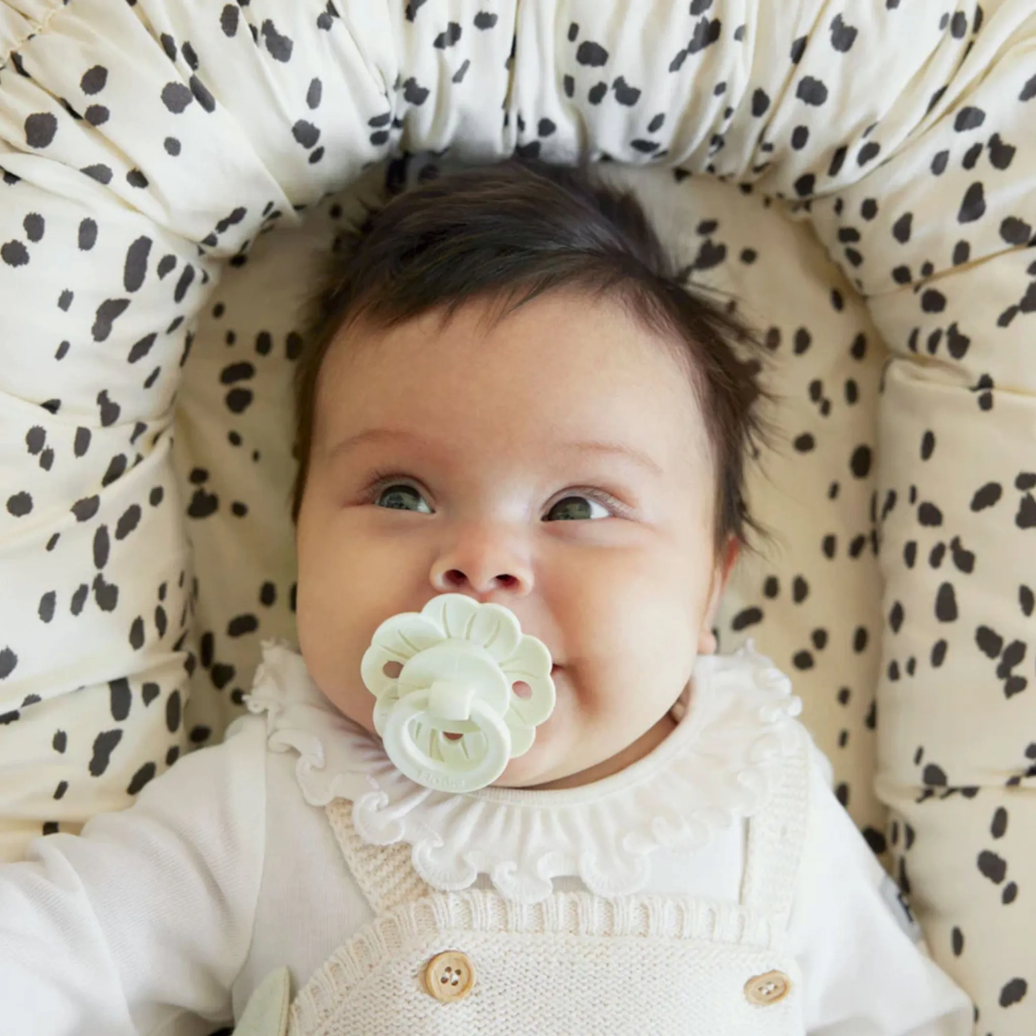 Elodie Pacifiers & Clips|Pacifiers & Clips>Binky Bloom Pacifier - Vanilla White