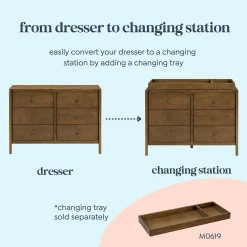 DaVinci Birdie 6-Drawer Dresser - Walnut