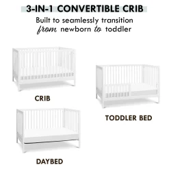DaVinci Birdie 3-in-1 Convertible Crib - White