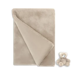 Kids Piccolo Bambino Blanket with Plush Friends- Taupe