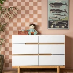 Dadada Baby Storage Furniture>Bliss 6-Drawer Dresser - White / Natural