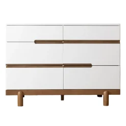 Dadada Baby Bliss 6-Drawers Dresser - White / Walnut