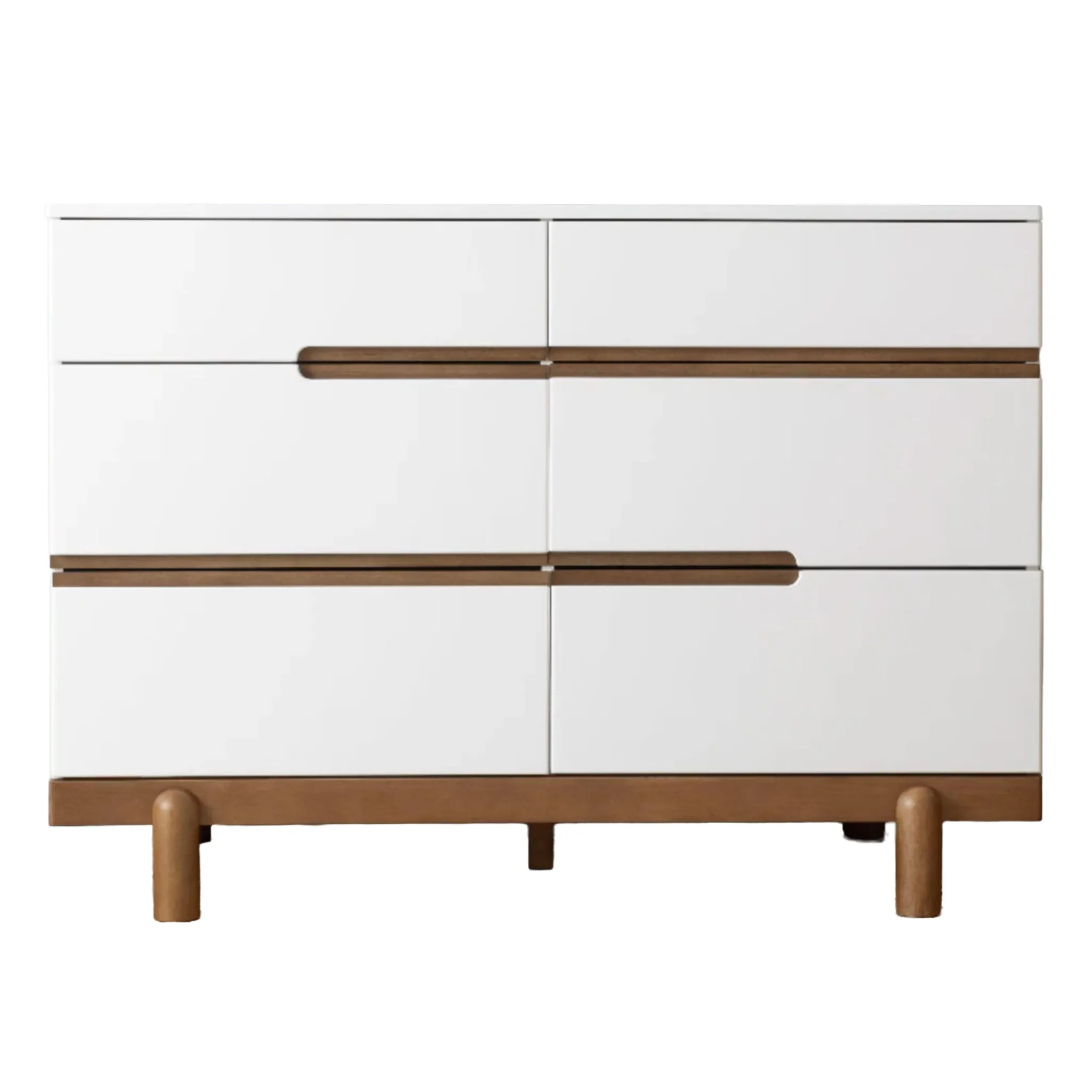 Dadada Baby Bliss 6-Drawers Dresser - White / Walnut