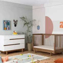 Dadada Baby Bliss 6-Drawers Dresser - White / Walnut