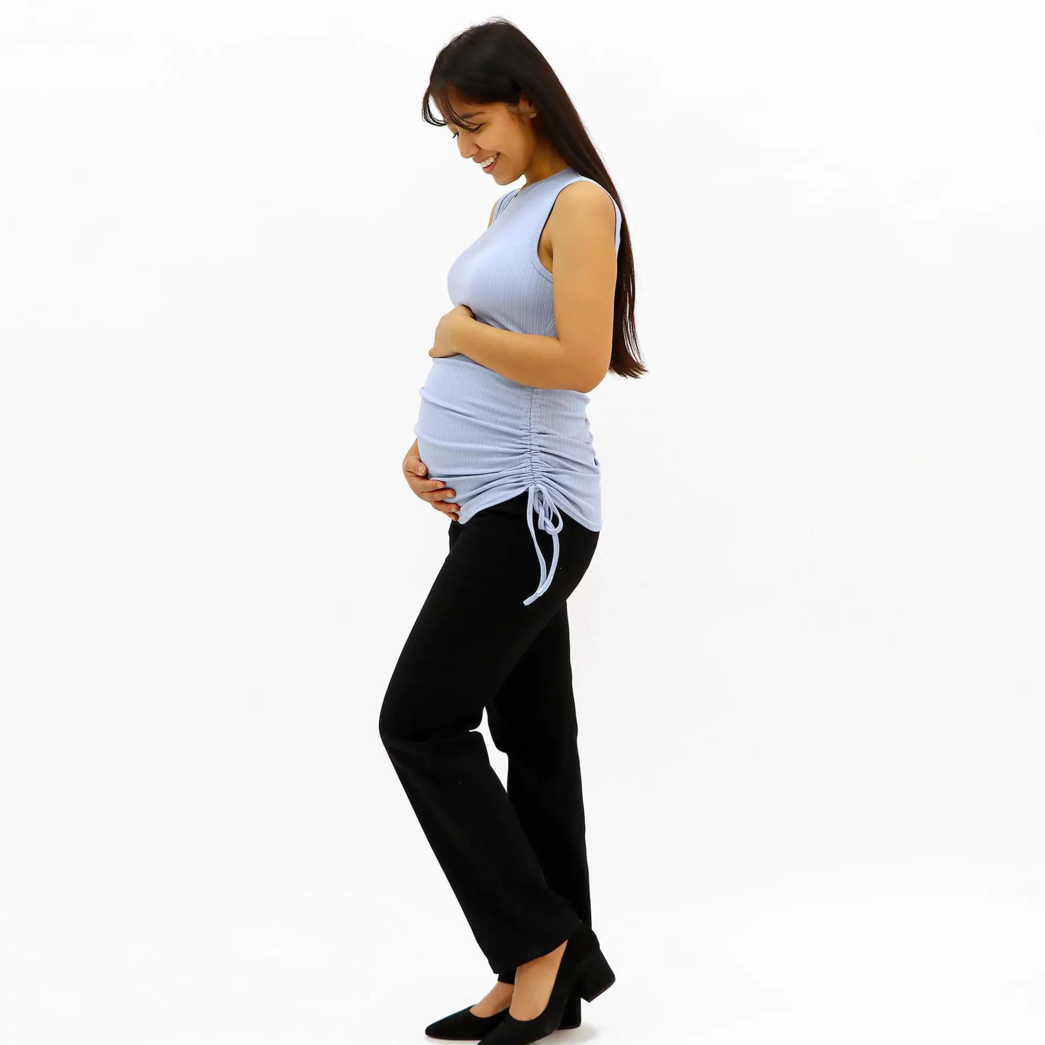 Bella Maternite Tops>Maternity Rib Tank Top