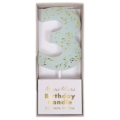 Meri Meri Party Supplies>Blue Number 3 Candle