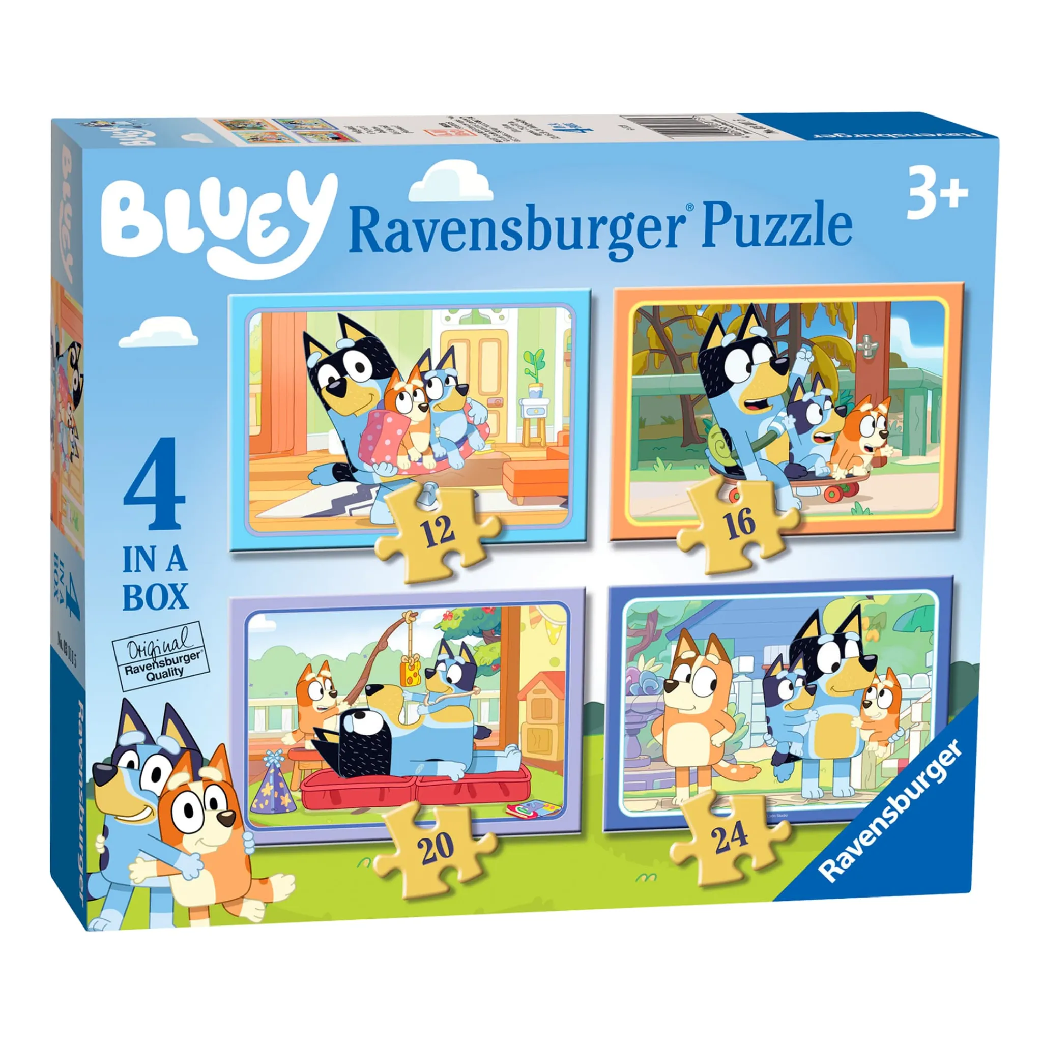 Kids Ravensburger Puzzles>Bluey 4 in Box Puzzle - 12/16/20/24pcs