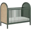 Babyletto Cribs & Mattresses|Cribs & Mattresses>Bondi Cane 3-in-1 Convertible Crib with Toddler Bed Kit - Green / Natural Cane