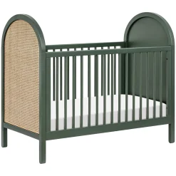 Babyletto Cribs & Mattresses|Cribs & Mattresses>Bondi Cane 3-in-1 Convertible Crib with Toddler Bed Kit - Green / Natural Cane