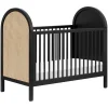 Babyletto Cribs & Mattresses|Cribs & Mattresses>Bondi Cane 3-in-1 Convertible Crib with Toddler Bed Kit - Black / Natural Cane