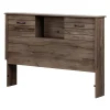 South Shore Bookcase Double Headboard with Doors - Ulysses Fall Oak