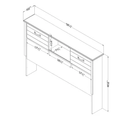 South Shore Bookcase Double Headboard with Doors - Ulysses Fall Oak