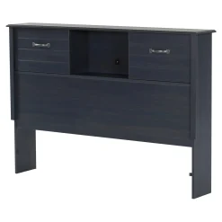 South Shore Bookcase Double Headboard with Doors - Ulysses Blueberry