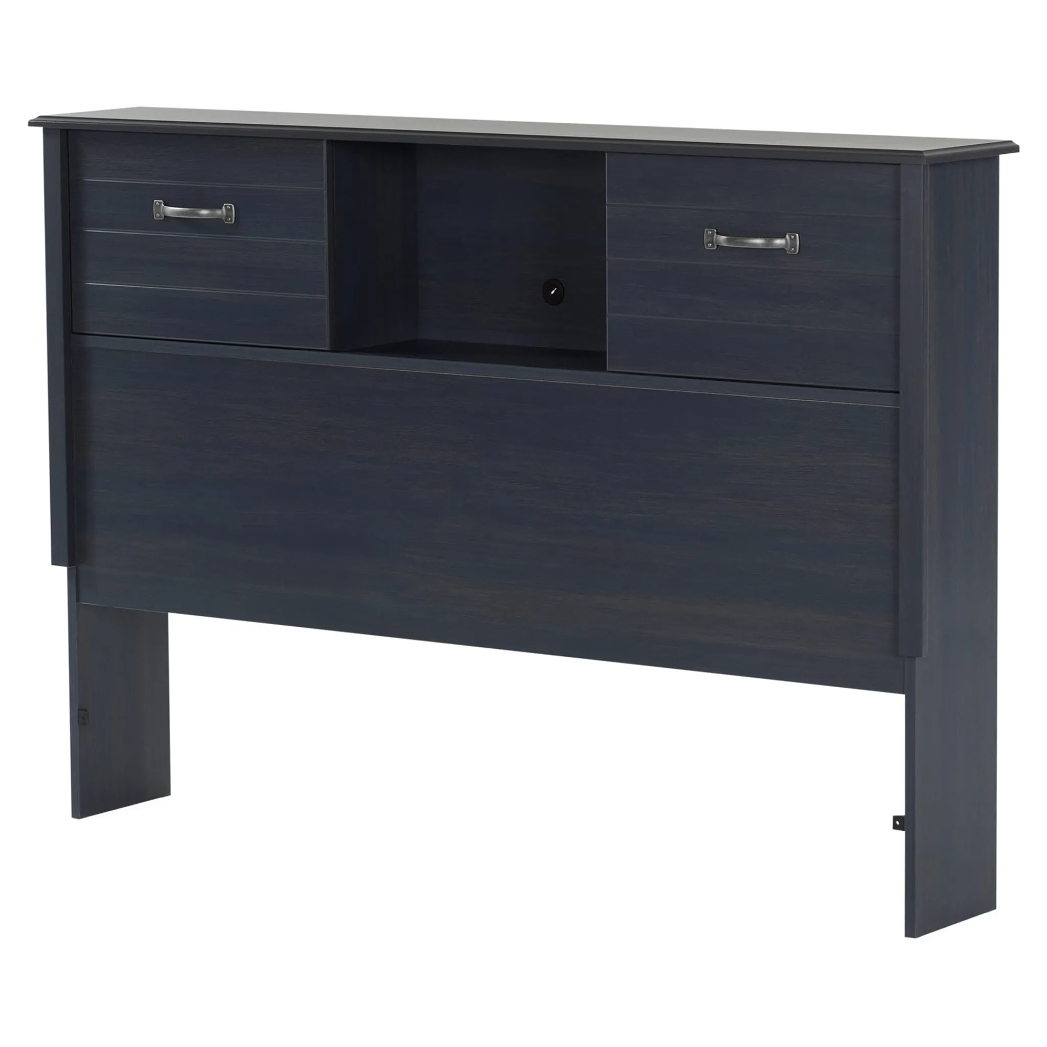 South Shore Bookcase Double Headboard with Doors - Ulysses Blueberry