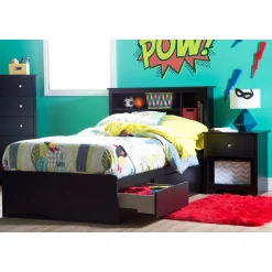 South Shore Bookcase Twin Headboard - Vito Pure Black