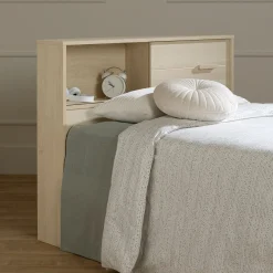 South Shore Twin, Full & Queen Beds>Bookcase Twin Headboard - Noah Bleached Oak