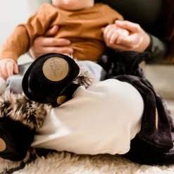 Petit Coulou Slippers>Booties For Baby 0-6m - Onyx Black