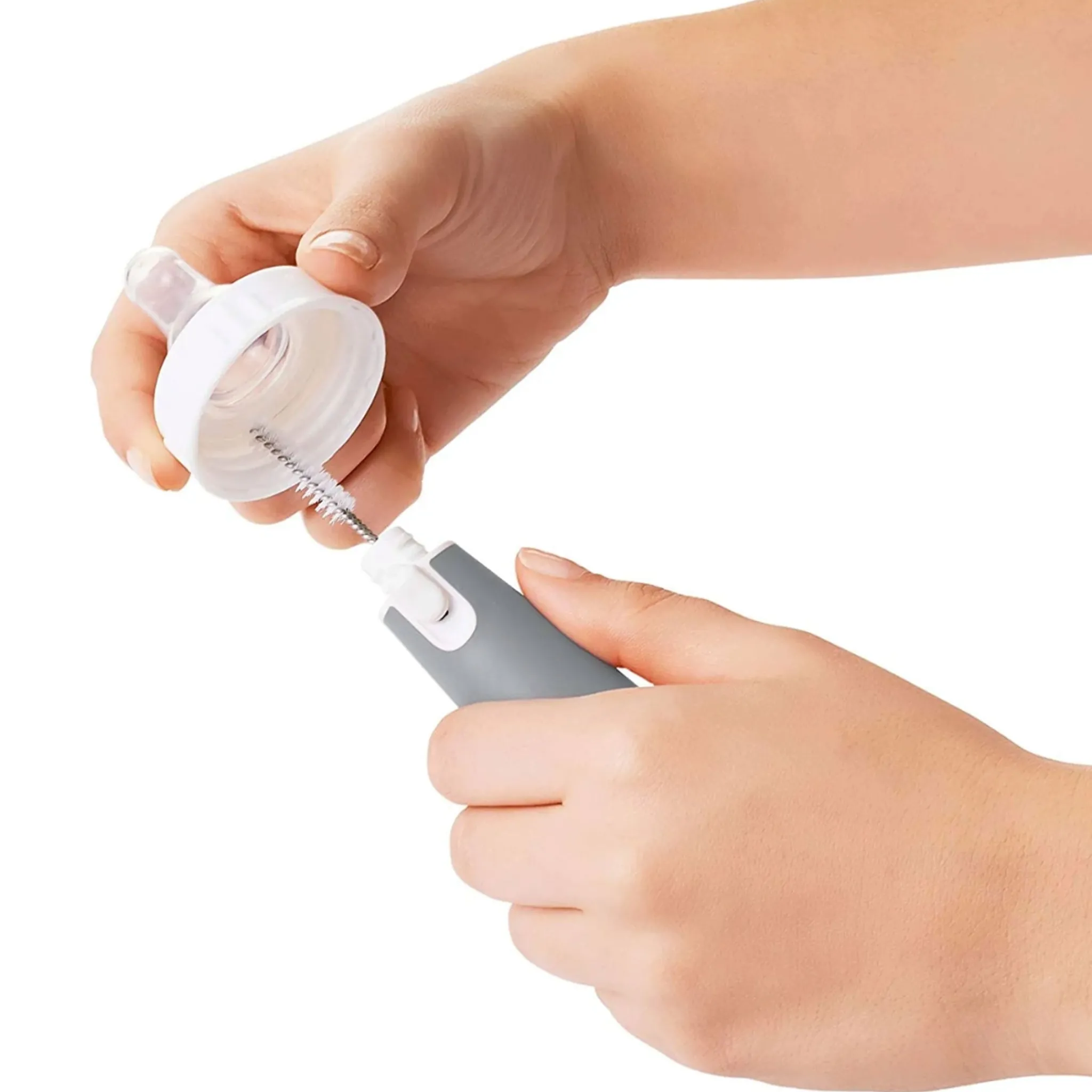 Kids Oxo Tot Cleaning & Food Preparation|Cleaning & Sterilizing>Bottle Brush with Nipple Cleaner and Stand - Grey