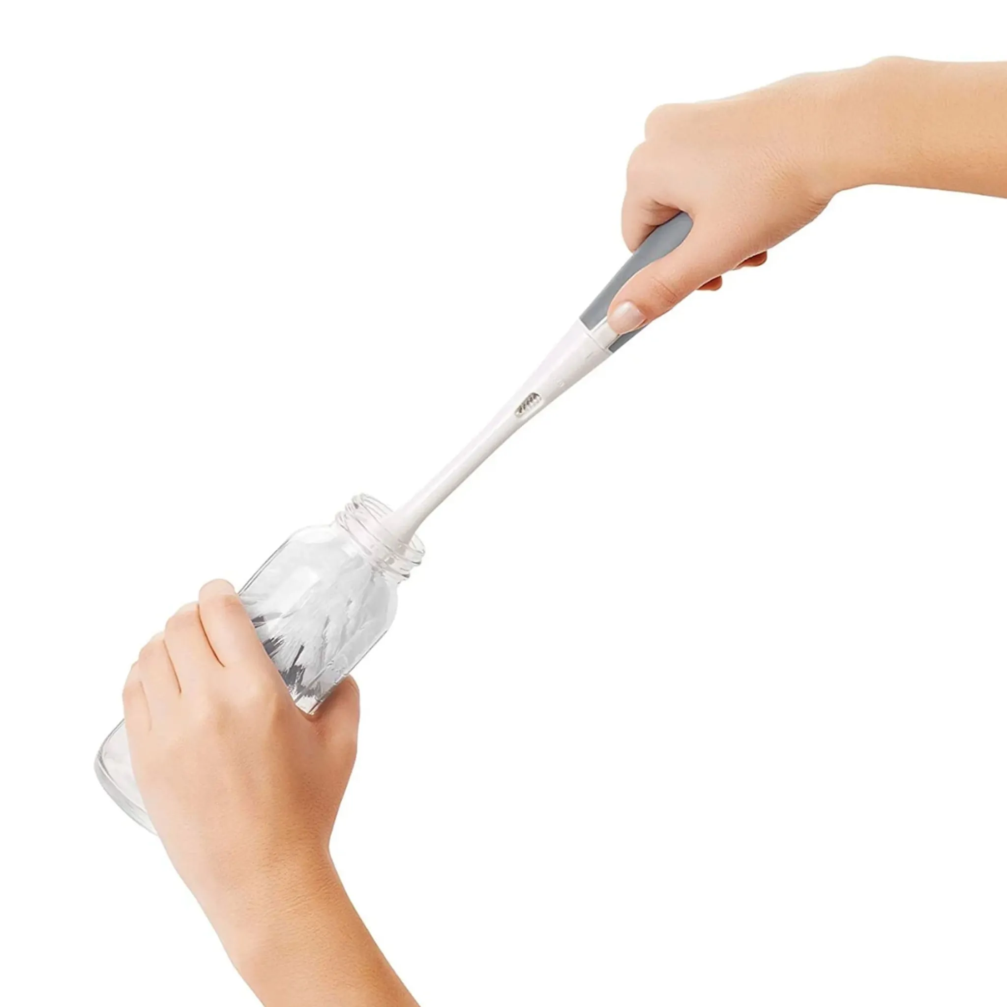 Kids Oxo Tot Cleaning & Food Preparation|Cleaning & Sterilizing>Bottle Brush with Nipple Cleaner and Stand - Grey