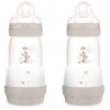 Mam Baby Breastfeeding|Bottles & Nipples>Bottles 9oz (2) Ivory Matte