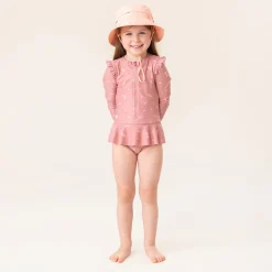 Kids Nano Bows Ls Uv Swimsuit 2-6