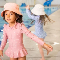 Kids Nano Bows Ls Uv Swimsuit 2-6