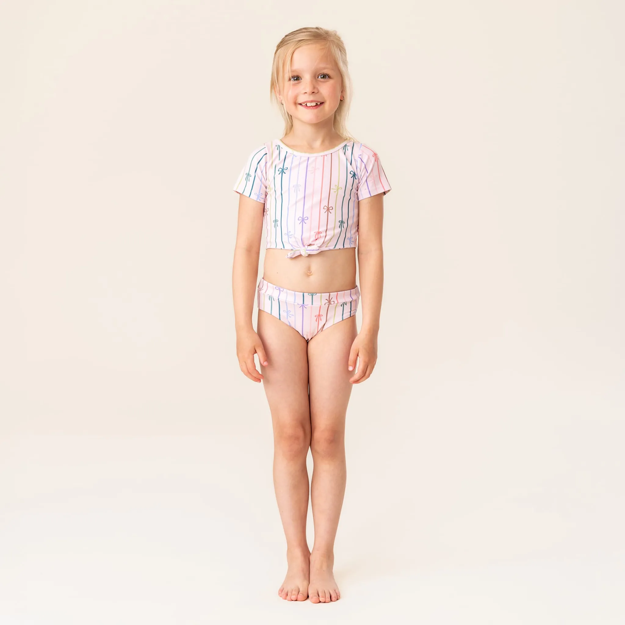 Kids Nano Bows Uv 2pc Swimsuit 3-14