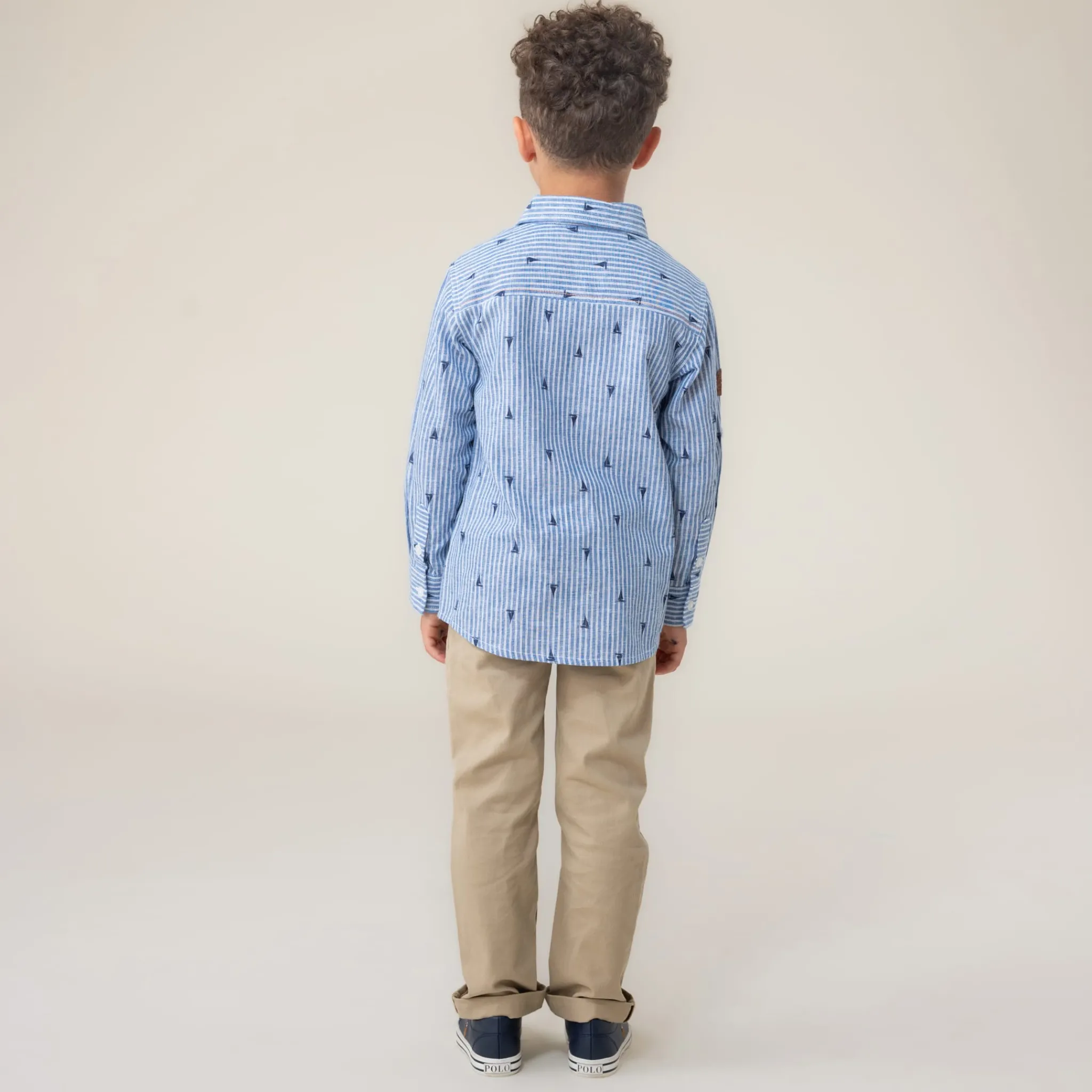 Kids/BOY Nano Tops>Breeze Striped Shirt 2-12