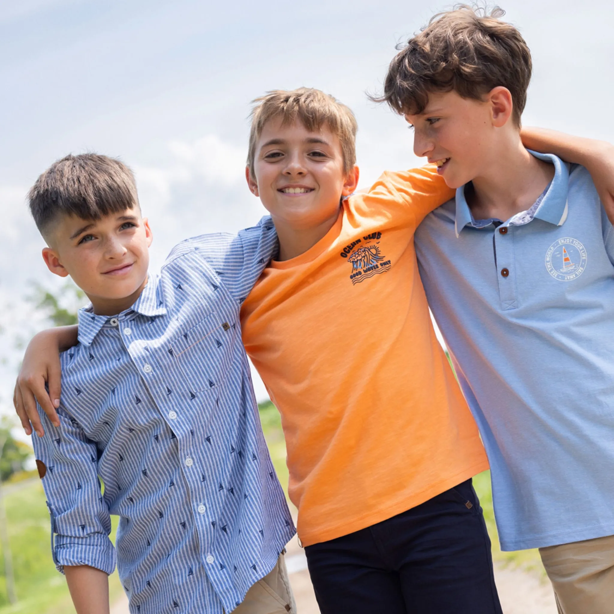 Kids/BOY Nano Tops>Breeze Striped Shirt 2-12