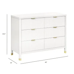 Namesake Brimsley Tambour 6-Drawer Assembled Dresser - Warm White
