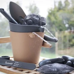 Kids Scrunch Bucket and Spade - Steel Blue