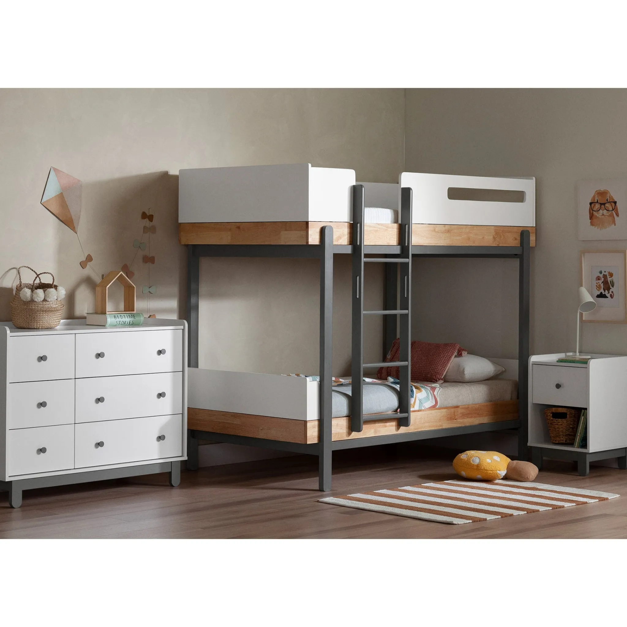 South Shore Bunk Bed - Bebble Natural and Gray