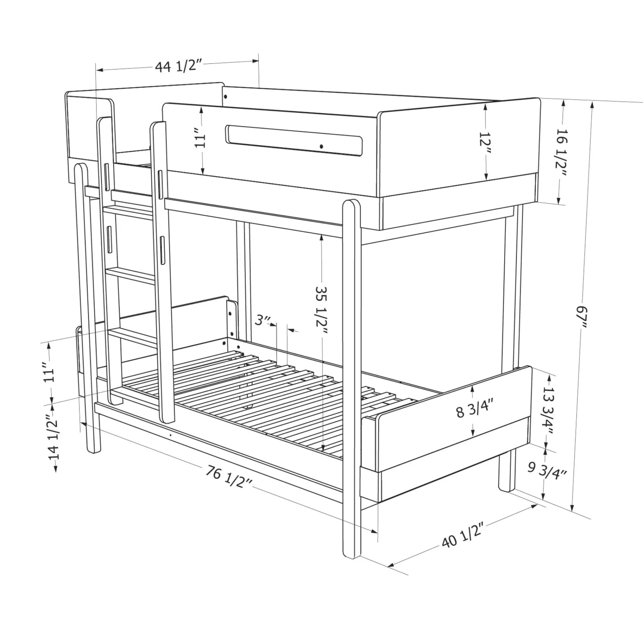 South Shore Bunk Bed - Bebble Natural and Gray