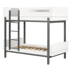 South Shore Bunk Bed - Bebble Soft Gray and White